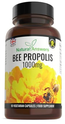 90 Capsules Pure Bee Propolis 1000mg Per Capsule, 100% Suitable for Vegetarians UK Made by Natural Answers