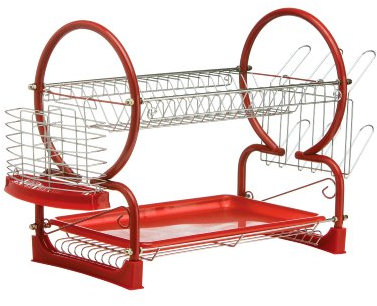 Premier Housewares 0509636 Égouttoir à Vaisselle de 2 Niveaux Plastique Noir