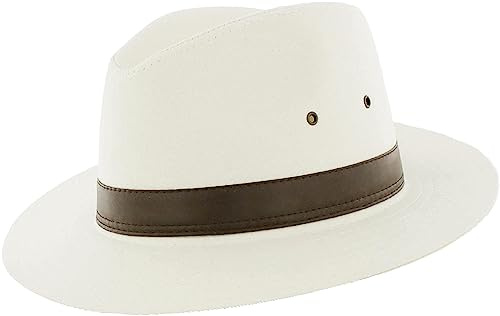 The Hat Company Mens Cotton Fedora A232 , Medium 58cm, Beige
