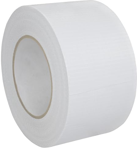 Tygtejp starkt självhäftande tyg tillverkat av PE | handavrivet vit, svart eller silver – 50 m – valbar bredd – 19 mm, 25 mm, 30 mm, 38 mm, 50 mm, 75 mm, 100 mm / 50 mm x 50 m Vitt