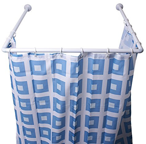 MSV Duschstange Duschvorhangstange Ecke, Nische 80x80x80 cm