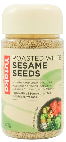 Yutaka - Roasted White Sesame Seed, 100g - Ready-to-Eat, Nutty Flavour, Vegan-Friendly - High in Fibre, Source of Protein - Perfect for Sushi, Salads, Stir-Fries and Baking