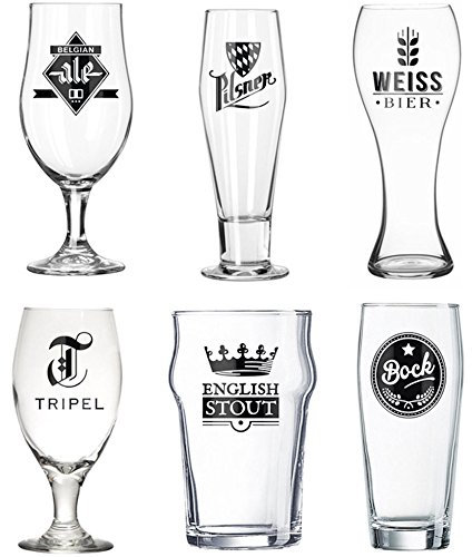 Balvi Set Vasos Cerveza L´Hedoniste Color Transparentes Set de 6 Copas de Cerveza Diseño Cerveza belg