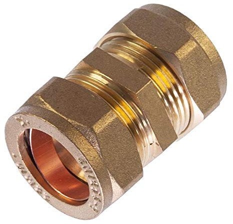 22mm Compression Straight Coupling Brass Plumbing Pipe Fitting Thunderfix