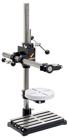 WABECO Bohrständer Fräsständer BF1243 mit Bohr-Frästisch, 2 Zustellachsen vertikal/horizontal Säule 750 Ausleger 500 mm Made in Germany