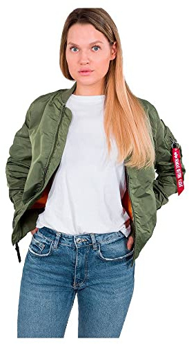 Alpha Industries Damen Jacke Ma-1 TT, Gr. Large, Grün (Sage-Green 01)