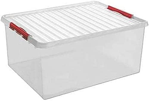 Sunware Q-Line Box - 120 Liter - 80 x 50 x 38cm - transparent/rot 83300605