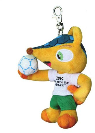 FIFA 695 Peluche Fuleco avec Porte-clés Coupe du Monde Football Brésil 2014 13 cm
