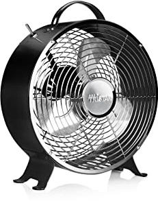 Tristar Retrò VE-5966 Ventilatore da Tavolo, 20 W, Acciaio, Nero