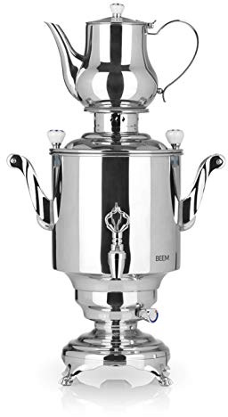 BEEM SAMOWAR Romanov - 5 l | Teekocher elektrisch | 1.800 W | Edelstahl | 5 l Wasserbehälter | 1,3 l Teekanne | Privat, Hotel & Gastro geeignet