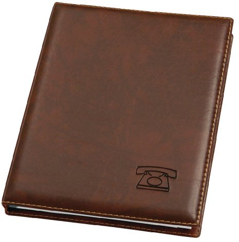 VELOFLEX 5158760 - Telefonringbuch Exquisit 4-Rund-Ring-Mechanik, 12tlg. Kunststoffregister A-Z, braun, 1 Stück