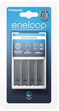 Panasonic eneloop, caricatore base, per 2/4 pile NiMH AA/AAA