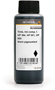 Octopus 250ml Nachfülltinte kompatibel für HP 364, HP 301, HP 920 Druckerpatronen, 250ml Druckertinte schwarz pigmentiert (kein OEM)
