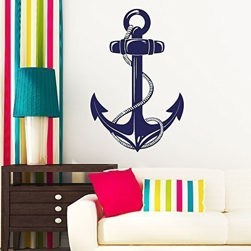 Wandtattoo Loft Wandaufkleber Anker mit Seil Maritim Wandtattoo / 30 Farben / 4 Größen