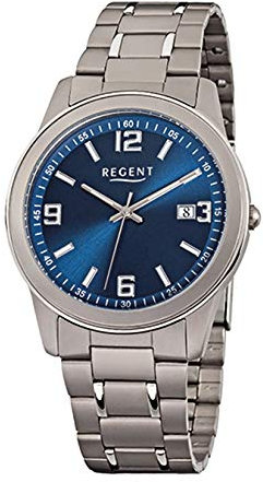 Regent Herren Analog Quarz Uhr mit Titan Armband 11090312