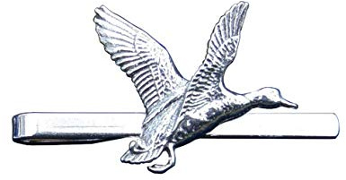 Kravattennadel Fliegende Ente, Kravattennadel Ente, Handgegossen aus Englisches Zinn (Pewter)