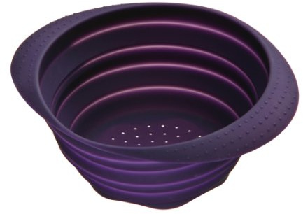 PREMIER Housewares 804912 Zing Scolapasta Pieghevole in Silicone, 26x22 cm, Viola