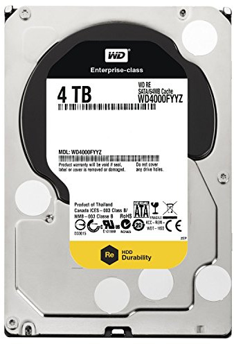 Western Digital WD4000FYYZ RE 4TB interne Festplatte (8,9 cm (3,5 Zoll), 7200rpm, 64MB Cache, SATA III)