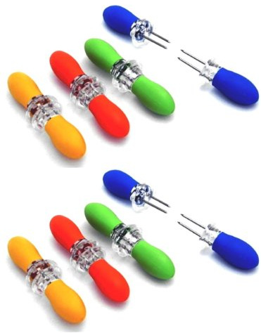 Chef Craft Interlocking Jumbo Corn Holder 4 pair (2 Packs) by Chef Craft