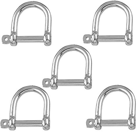 Versandbox24 5 Stück Rundschäkel 8 mm Edelstahl A4 Weite Form Schäkel