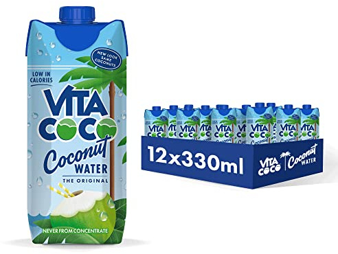 Vita Coco - Pure Coconut Water (330ml x 12) - Naturally Hydrating - Packed with Electrolytes - Gluten Free - Full of Vitamin C & Potassium
