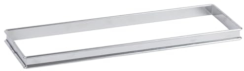 Gobel - Flan à Tarte rectangulaire Professionnel – INOX Bords roulés 550 x 110 x 20 mm – Cuisson Uniforme et démoulage Facile – Fabrication française