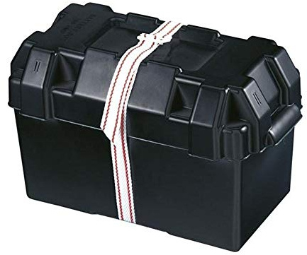 Bootskiste TREM Batteriekasten mit Deckel und Befestigungsgurt und Gurtbrücken