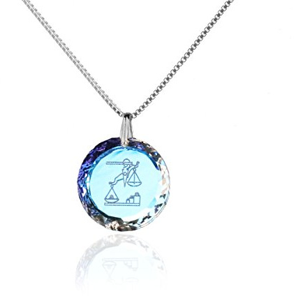 Kristallwerk Silberkette Halskette 925 Silber Sternzeichen Tierkreiszeichen hergestellt mit Swarovski®Kristall