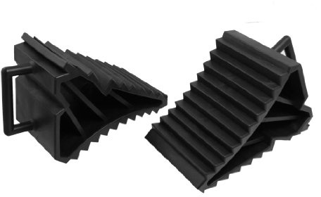 2 Pcs Antislip Vehicle Car Truck Wheel Tire Chock Stop Block Black