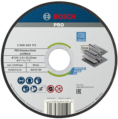 Bosch Professional 1x Mola da Taglio Diritta Standard for Inox (per Acciaio Inox, Ø 125 x 1.6 mm, Accessori Smeriglatrici Angolari)