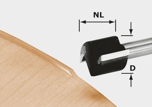Festool Bündigfräser HW D 19/16 S8 für OFK 700 & MFK 700 | Zylinderfräser, Schaft 8 mm, Schneidendurchmesser 19 mm, Nutzlänge 16 mm, Gesamtlänge 46 mm