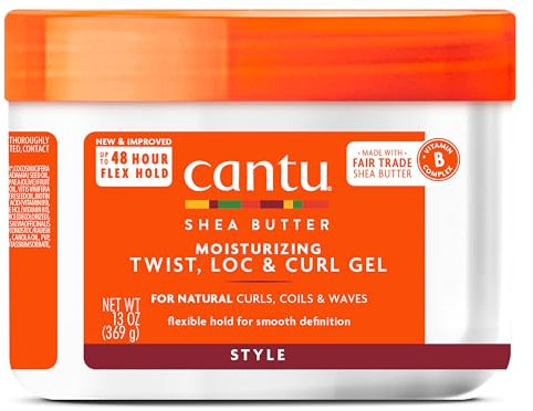 CANTU - Gel Moisturizing Twist & Lock - Riduce l'Effetto Crespo - Idrata i Capelli Ricci - Dona Morbidezza e Lucentezza - Con Burro di Karité e Olio di Cocco, Neutro, 370 g