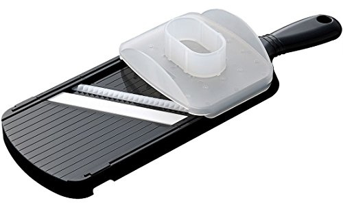 KYOCERA Keramik-Juliennehobel CSN-182-NBK Juliennehobel, mit besonders scharfer Keramikklinge für sauberes Julienne hobeln. Inklusive Fingerschutz. Schwarz. Maße: 27,7 x 9,2 x 1,6 cm | Gemüsehobel für Obst und Salate, schwarz, ergonomischer Griff, Aufhängeloch