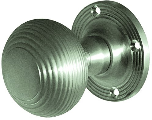 Reeded Mortice Door Knob, Satin Chrome (1 Pair)