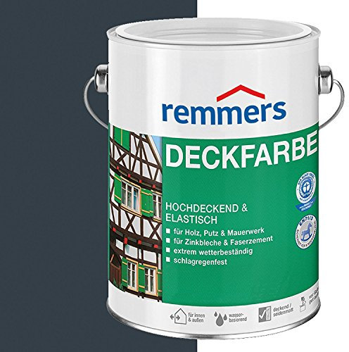 Remmers Deckfarbe anthrazitgrau (RAL 7016), 10 Liter, Deckfarbe für innen und außen, Wetterschutzfarbe viele Untergründe, hochdeckend, wetterfest