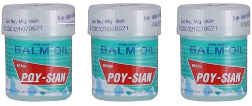 POY-SIAN Thai Pim-Saen Cotton Nasal Inhaler 8 ml (Pack of 3)