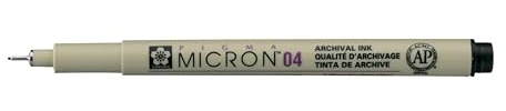 SAKURA Pigma Micron 04 Fineliner Stift - 0,40 mm Wasserfeste Archivtinte - Schwarz