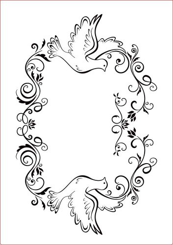 Darice 3605-006 Prägefolder - Schablone, Rahmen, Tauben - A4, Plastik, transparent, 29.7 x 21 x 0.3 cm