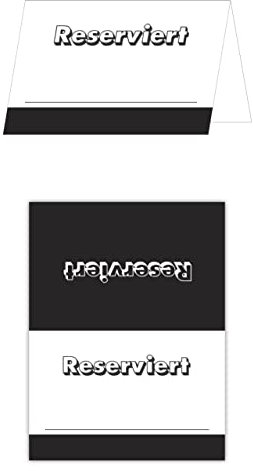 50 Stück neutrale Tischkarten Tischaufsteller reserviert Namenskarte schwarz TK-103 Gastronomiekarten zur Reservierung der Tische ihrer Feier für einzelne Plätze mit Namen zum Personalisieren, Platzkarten Platzkartenhalter