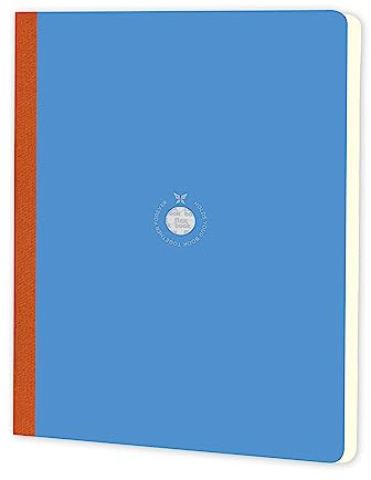 Flexbook smartbooks Notizbuch 160 Seiten liniert 21 x 29 cm Couverture Bleue/Dos Orange