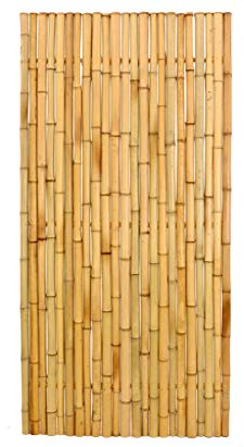 Bambuswand Bambuszaun 180 x 90cm starr aus dicken Bambusrohren mit 3,5-4cm Durchmesser mittels Bambusstangen verbunden