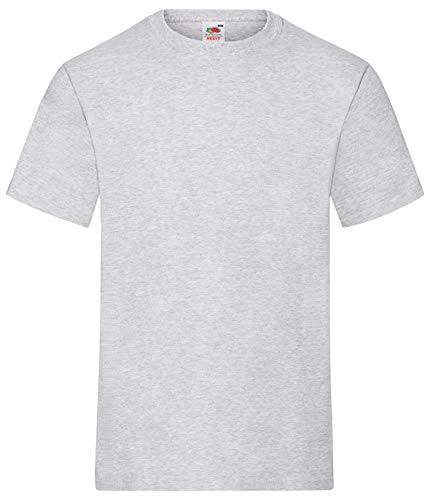 Fruit of the Loom Men's Heavy T Shirt, Heather Grey, XL UK