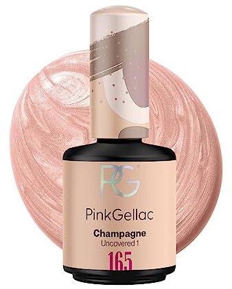 Pink Gellac UV Gel Nagellack - 165 Champagne 15 ml - Lang Anhaltend UV Nagellack Nude - Gel UV für 14 Tage Nägel in Salonqualität - Made in Holland
