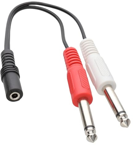 kenable 3,5 mm Stereo Klinkenstecker Buchse Zum 2x 6,35 mm Mono Klinkenstecker Stecker Adapter Kabel