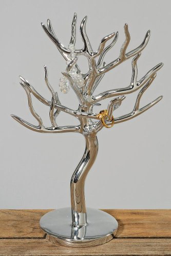 Schmuckhalter Baum Kunstharz silber