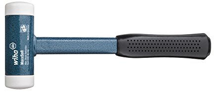 Wiha Martillo de cara blanda sin contragolpe, muy duro con tubo de acero, cabezal redondo 30, 290 mm (39017)