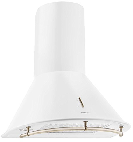 Klarstein Lumio Primo - Retro cappa aspirante, cappa aspirante, scarico/aria ricircolata, 3 gradini, filtro in alluminio, 430 m³/h, Acciaio inox, 75cm di guida, Larghezza: 60cm, Bianco