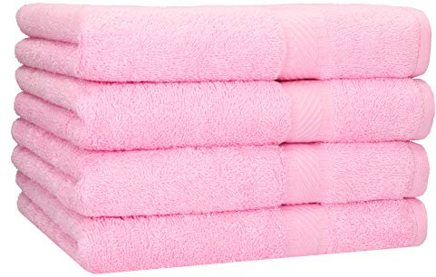 Betz 4 Stück Duschtücher Set Palermo Größe 70x140 cm 100% Baumwolle Badetuch Duschhandtuch Sporthandtuch Farbe rosé