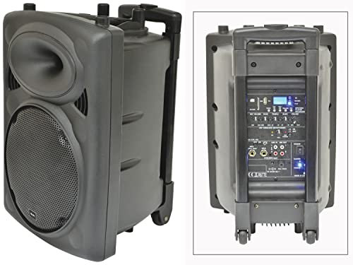 QTX, QR10PA: Powerful Portable PA with Wireless Headband Microphone, Easy Mobility Trolley Handle and Wheels, Extended Battery Life & Enhanced Audio Control