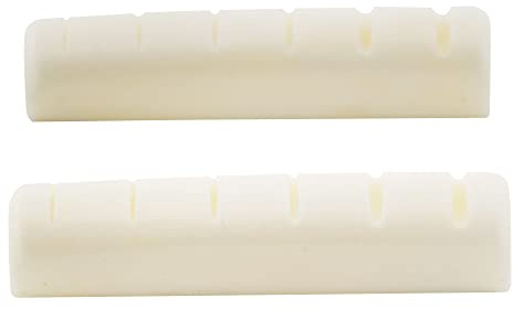 Musiclily 43mm Capotasto Osso Scanalato Nut per Chitarra Acustica 6 Corde,43x6x9mm (2 Pezzi)